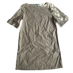 Eileen fisher tan organic cotton dress size small